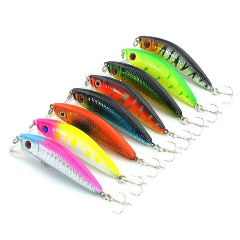 HiUmi señuelo de pesca duro con 2 ganchos 1 unidad 8 colores 5 8 cm