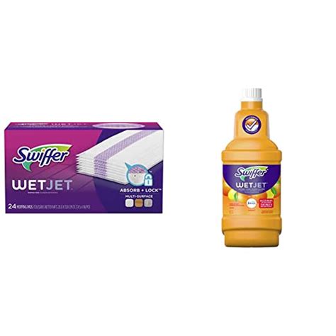 Swiffer Wetjet Lot De 24 Recharges De Nettoyant Multi Surfaces Pour