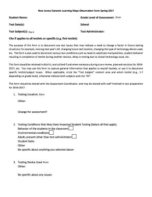 Fillable Online Dynamiclearningmaps Nj Dlm Test Administrator
