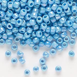 Seed Bead Dyna Mites Glass Opaque Rainbow Turquoise Blue 6 Round