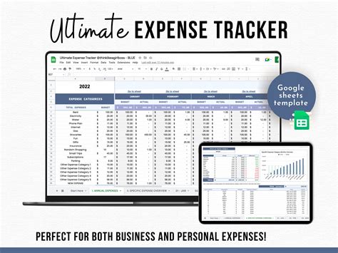 Expense Tracker Google Sheets Spreadsheet Business Expense Etsy Australia