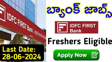 Idfc First Bank Hiring Bank Job Bank Jobs Telugu Bank Jobs For