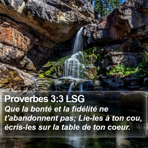 Proverbes Lsg Que La Bont Et La Fid Lit Ne T Abandonnent