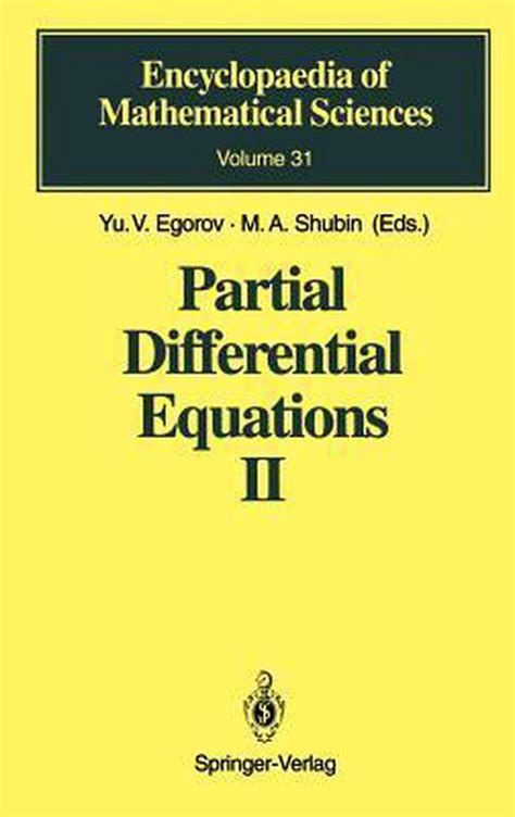 Partial Differential Equations Ii 9783540520016 Yuv Egorov Boeken