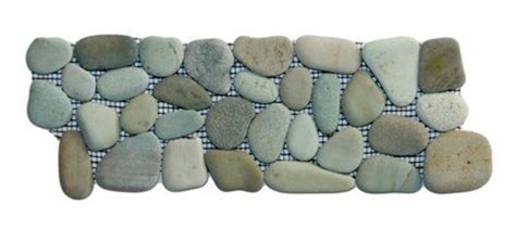 Hand Made Pebble Tile Sea Green Pebble Tile Border 4x12 Use For Mosaics