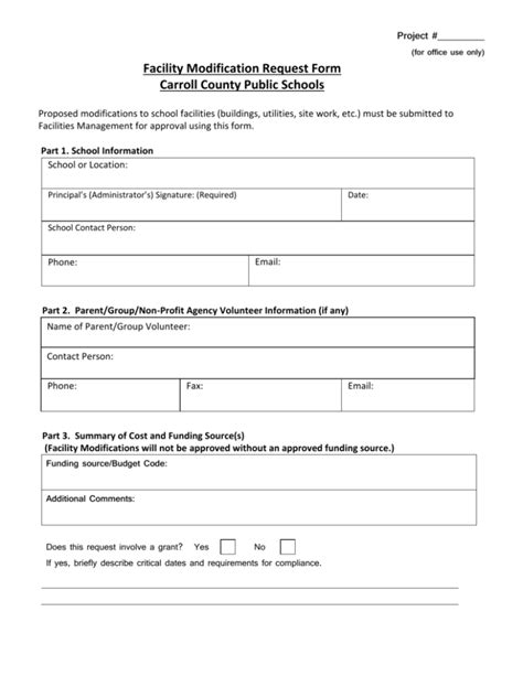 Facility Modification Request Form