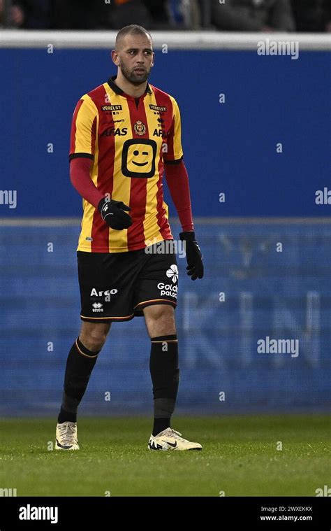 Mechelen S Islam Slimani Pictured During A Soccer Match Between Oud