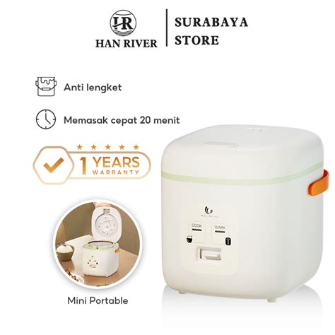 Jual HAN RIVER Rice Cooker Mini 0 8L Penanak Nasi 400watt HRRC04 03