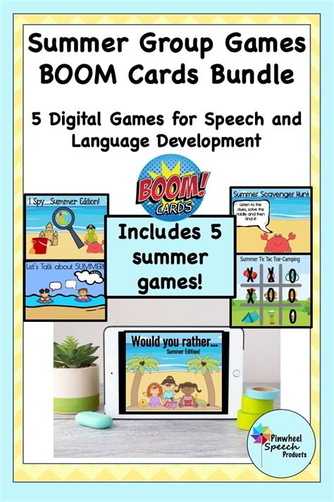 Summer Speech Therapy Games Boom Cards™ Bundle Speech Language Digital