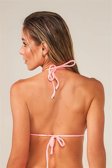 Suti Biqu Ni Cortininha Tr S Cores Rosa Claro Texturizado Ilha Bikini