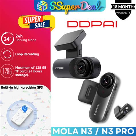 Ddpai Dash Cam Mola N N Pro P Hd Gps Vehicle Drive Auto Video