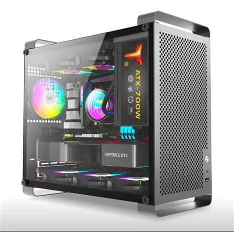 Hot Sale Itx Gmaing Computer Pc Case With Rgb Fans Tempered Glass Side Panels Factory