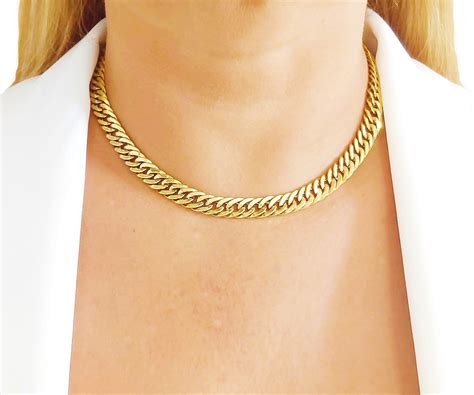 Colar De Ouro K Feminino Elo Duplo Cm C Extensor Gramas