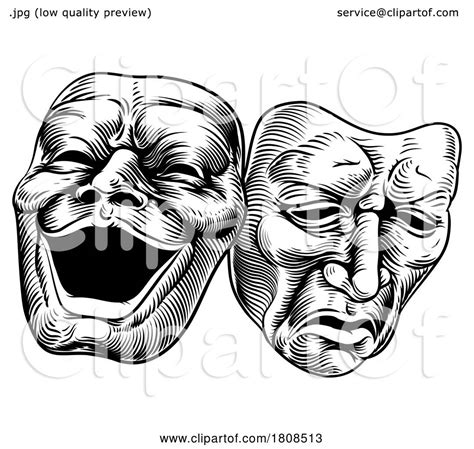 Theater Or Theatre Drama Comedy And Tragedy Masks By