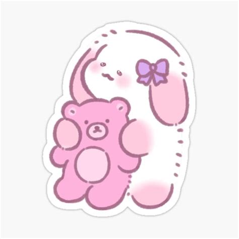 Sleepy Bunny Sticker By J Llyfish Redbubble