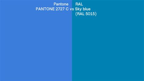 Pantone 2727 C Vs RAL Sky Blue RAL 5015 Side By Side Comparison