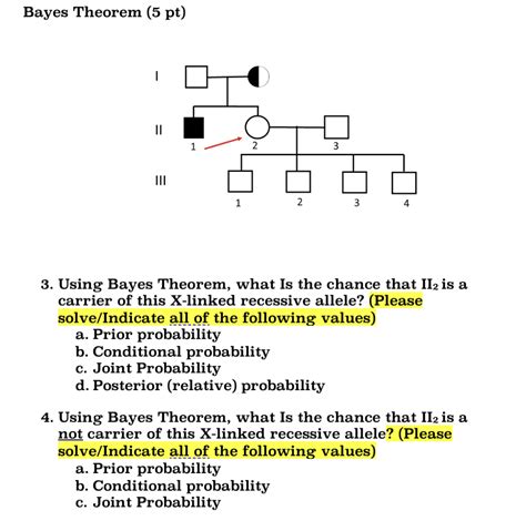 Bayes Theorem (5 pt) II 1 3 III 1 2 3 4 3. Using | Chegg.com 