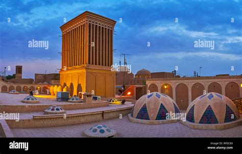 Panorama With Traditional Badgir Windcatcher And Tiny Domes With