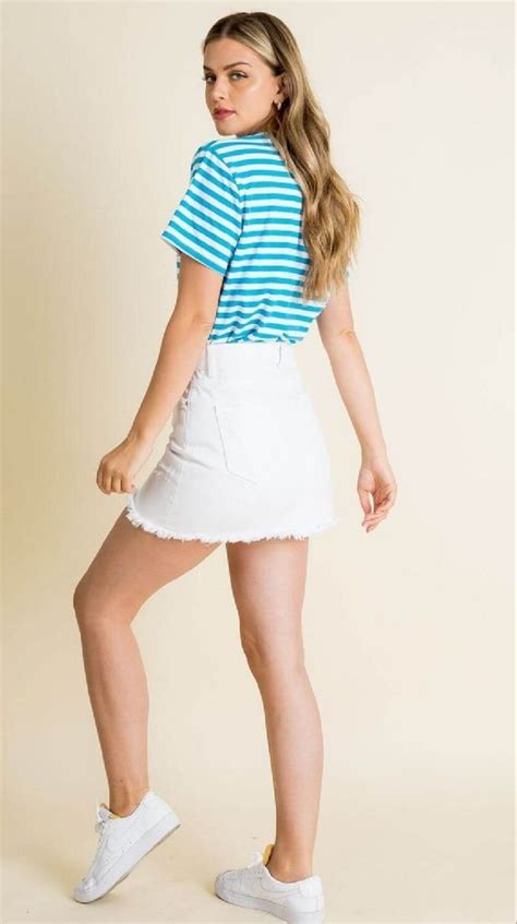 Marina Laswick Denim Skirt White Shorts Short Dresses Mini Skirts