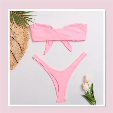 Tejiojio Summer Bikini For Women Sexy Women S Color Split Tube Soft