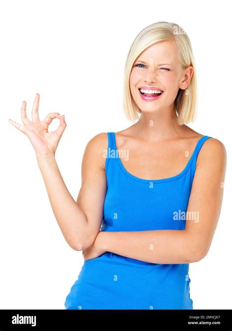 Happy Woman Portrait Smile And Ok Sign For Approval Satisfaction Or