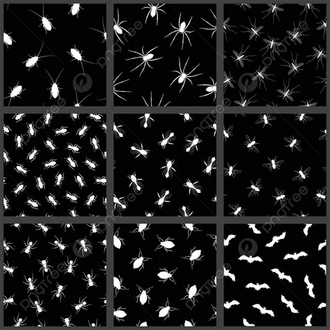 Conjunto De Patrones Sin Fisuras De Plagas E Insectos Silueta De