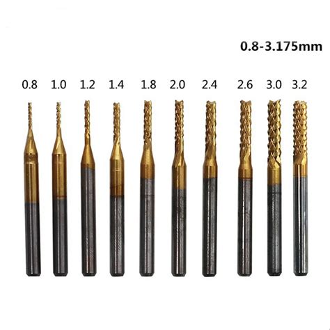 Pcs Mm Mm Titanium Coated Carbide End Milling Cutter