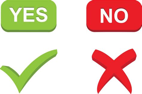 Yes Or No Illustration Check Mark Icon Right And Wrong