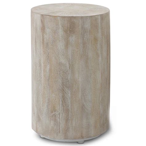 Kismet Coastal Beach Mango Driftwood Round End Table Kathy Kuo Home