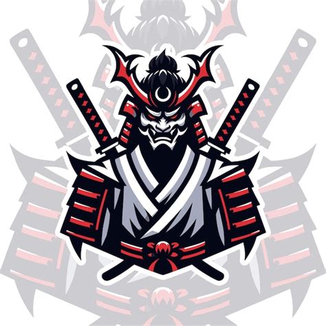 El Logotipo De Samurai Oni Fusion Esport Vector Premium