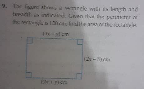 Solved: The figure shows a rectangle with its length and breadth as ...