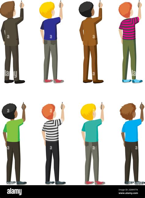 Standing Backview Stock Vector Images Alamy