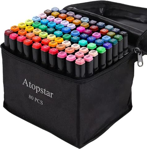 Amazon ATOPSTAR Marcadores De Alcohol De 80 Colores Marcadores De