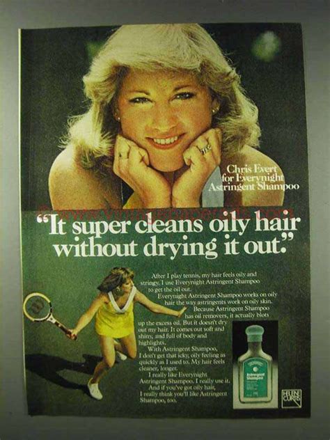 Helene Curtis Shampoo Ad Chris Evert Super Cleans D