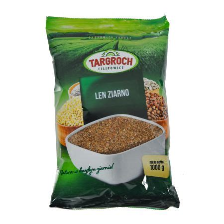 Siemię LNIANE Len brązowy ziarno 1kg PREMIUM 1000g Targroch 7617651696