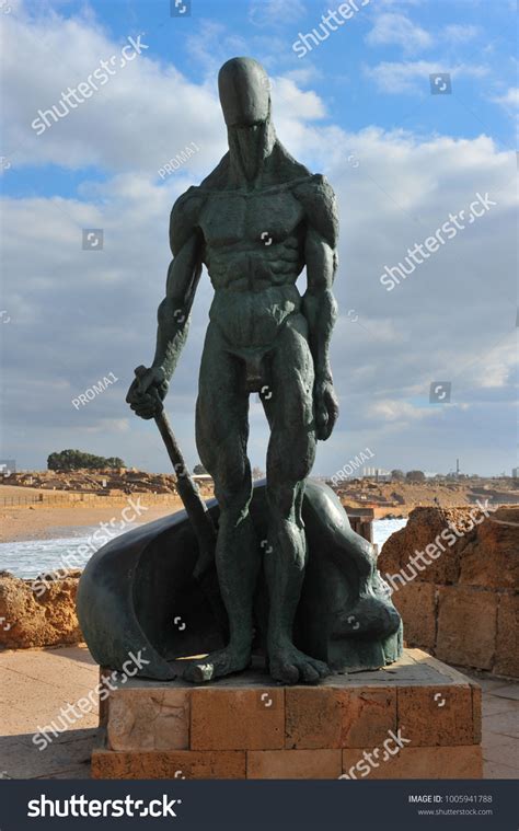 Bronze Green Color Sculpture Big Naked Stock Photo 1005941788