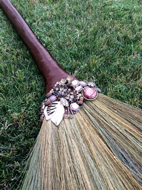 Brown Wedding Broom Jumping Broom Wedding Broom Modern Floral