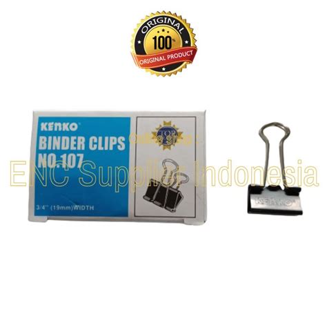 Jual Enc 12 Pcs Binder Clip No 107 Paper Clips Klip Kertas Kenko No