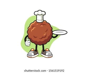 Meatball Chef Cartoon Mascot Character Vector Stock Vector Royalty