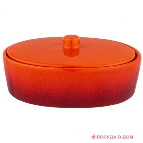 Блюдо для запекания с крышкой керамика Agness 490-457 800 мл. 20*14,5*8 ...