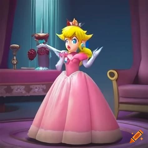 Stunning Portrait Of Link In Princess Peachs Ballgown With Beautiful