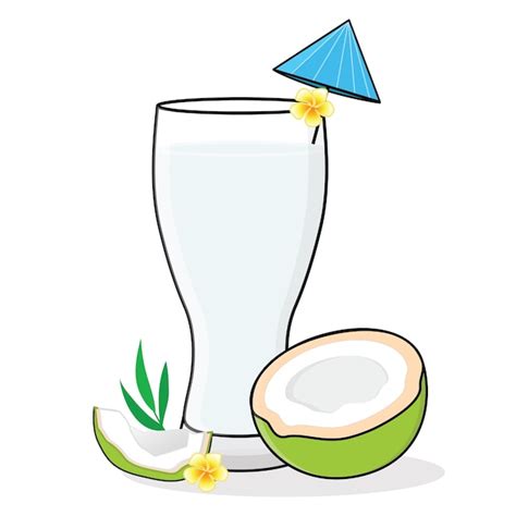 Premium Vector Coconut Water Cartoon Vector Design Illustration