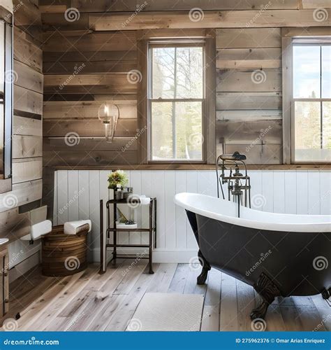 6 A Farmhouse Inspired Bathroom With Shiplap Walls A Clawfoot Tub And