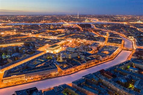 The Historical Centre of Saint-Petersburg, Shot by Drone. Aerial Top ...