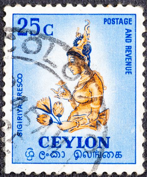 Ceylon Circa Cancelled Postage Stamp Printed By Ceylon That