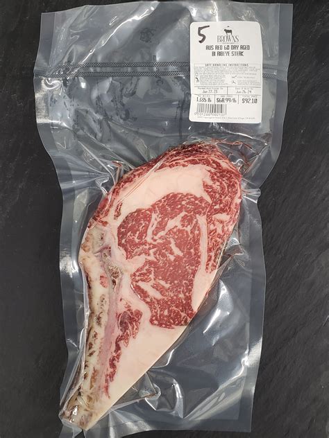 Red 60 Day Dry Aged Bi Ribeye Steak 5 Browns Top Shelf Meats