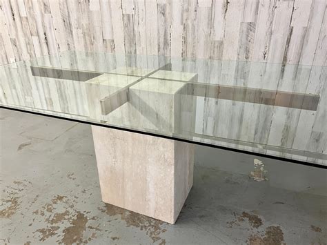 Artedi Travertine And Brass Dining Table For Sale At 1stDibs Artedi