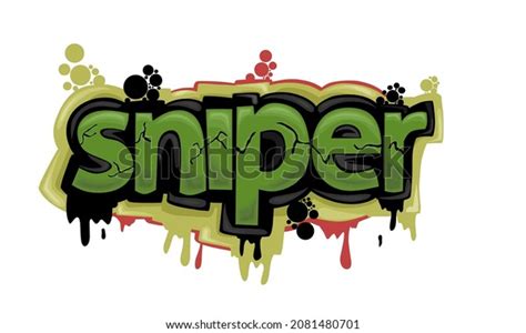 Cool Sniper Writing Graffiti Design Stock Vector Royalty Free