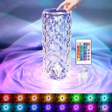 Buy Crystal Table Lamp Touch Remote Control Modern Nightstand Lamp 16