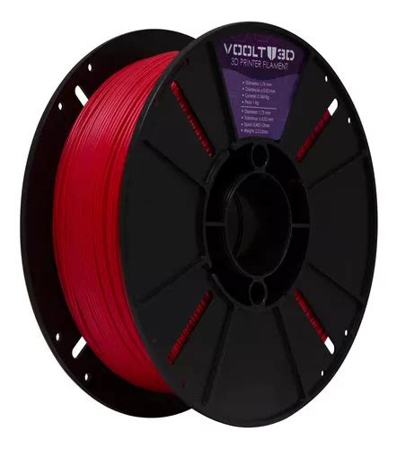 Voolt3D PLA Filamento Efeito Fosco Premium 1kg Cor Vermelho Velvet